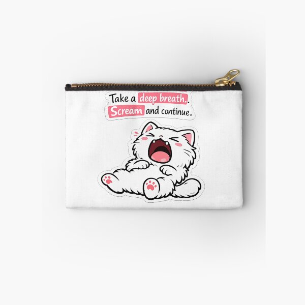 Item preview, Screaming White Cat Take A Deep Breath Funny Sticker⁠ designed and sold by MIROUZ2000.