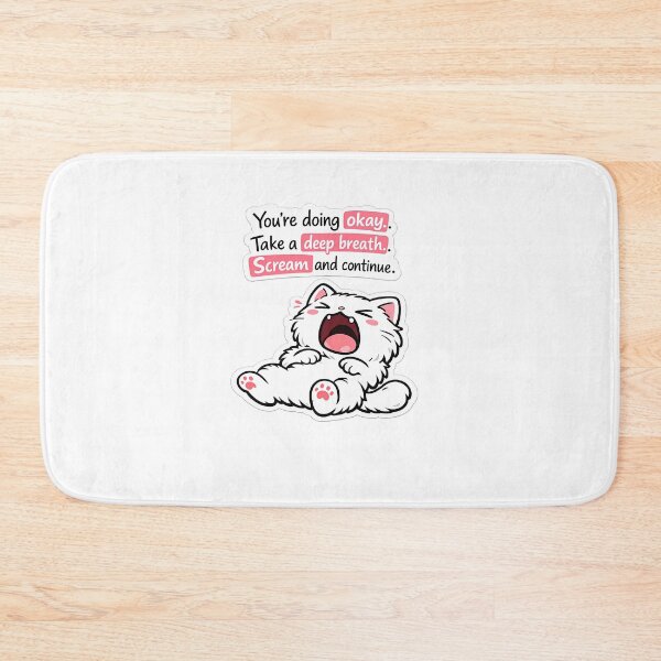 Item preview, Screaming White Cat Take A Deep Breath Funny Sticker⁠ designed and sold by MIROUZ2000.