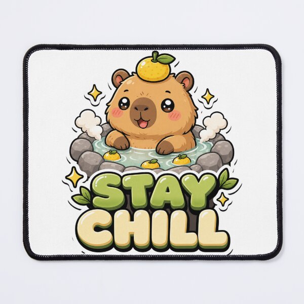 Item preview, Stay Chill Capybara at Onsen Kawaii designed and sold by BoosterShop.