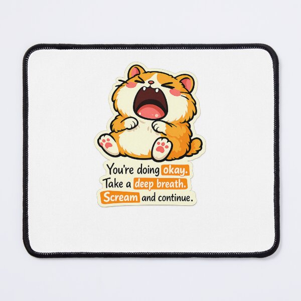 Item preview, Cute Hamster Screaming Take A Deep Breath Funny Sticker designed and sold by MIROUZ2000.