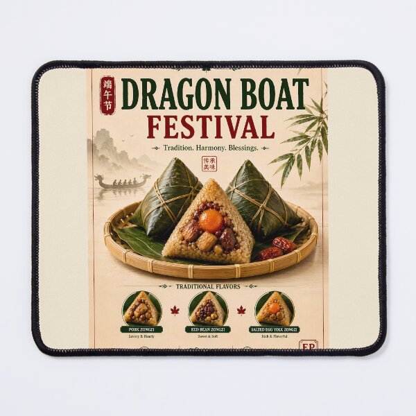 Item preview, Traditional Zongzi Rice Dumpling Flavors Poster designed and sold by Easternpantry.