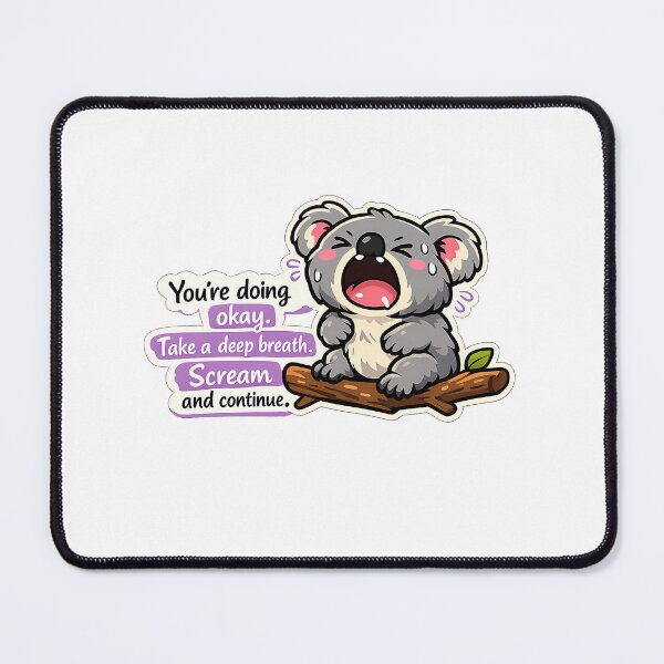 Item preview, Exhausted Koala Screaming Mental Health Funny Sticker designed and sold by MIROUZ2000.