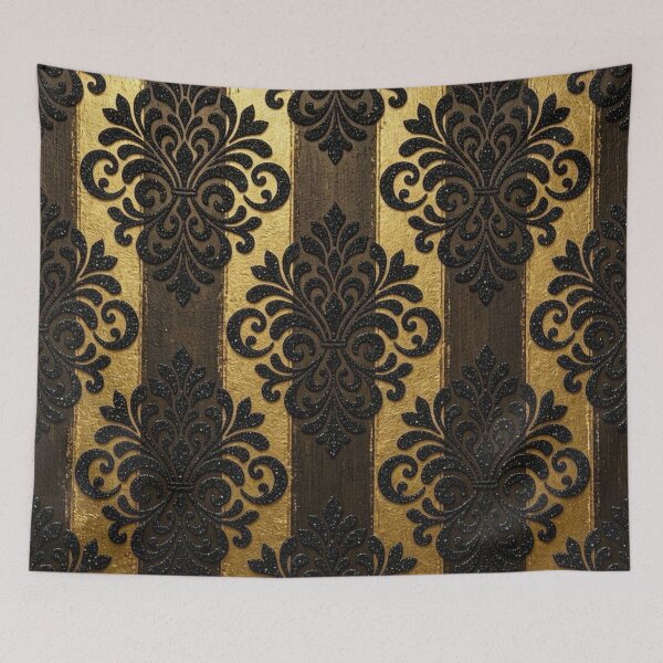Item preview, Striped Brown & Gold Damask designed and sold by DesignsByPrnces.