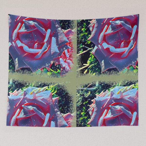 Item preview, Electric Neon Blue Rose Digital Painting Art designed and sold by BalkanBloom.