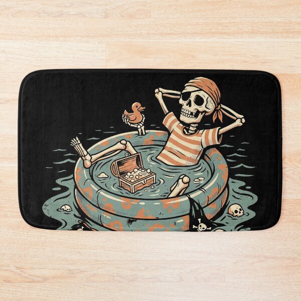 Item preview,  Skeleton Pirate Relaxing in a Kiddie Pool designed and sold by ASTRAL ART LAB.