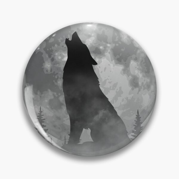 Item preview, Howling Wolf Silhouette – Full Moon Night Sky & Misty Forest designed and sold by UllassaStore.