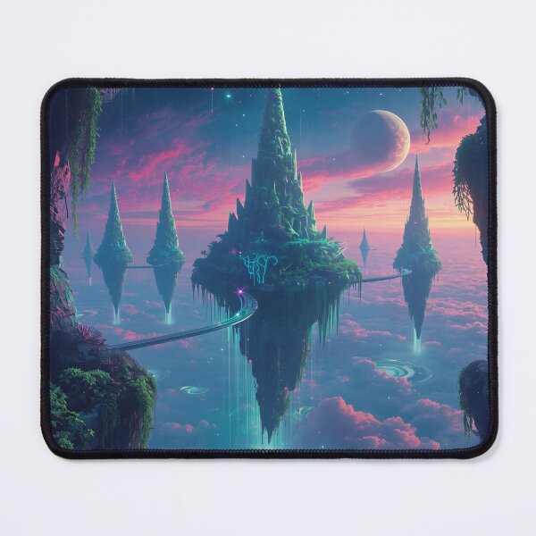 Item preview, Floating Spine Islands Bioluminescent Alien Fantasy Landscape designed and sold by Luminous Wilds.