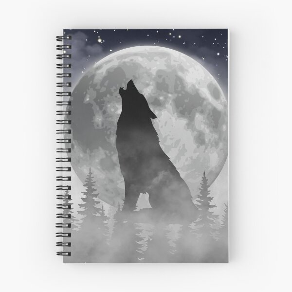 Item preview, Howling Wolf Silhouette – Full Moon Night Sky & Misty Forest designed and sold by UllassaStore.