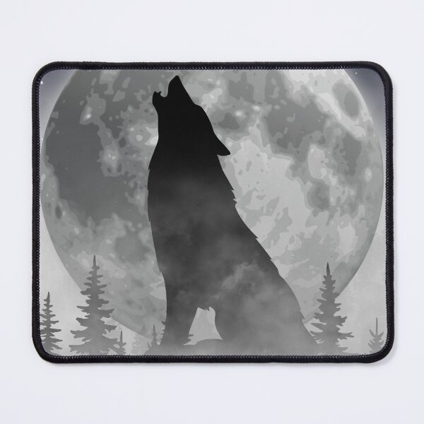 Item preview, Howling Wolf Silhouette – Full Moon Night Sky & Misty Forest designed and sold by UllassaStore.