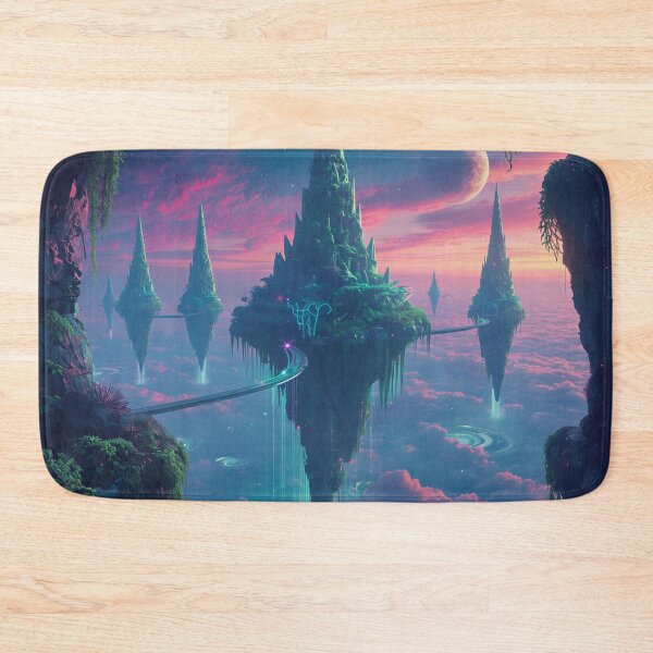 Item preview, Floating Spine Islands Bioluminescent Alien Fantasy Landscape designed and sold by Luminous Wilds.