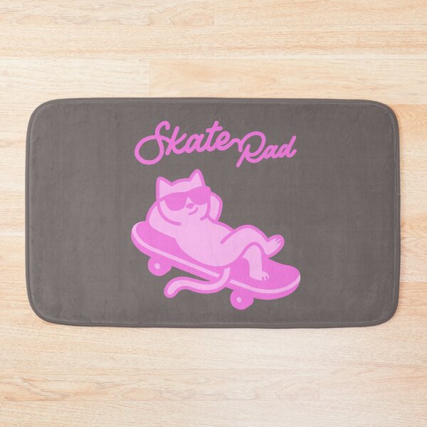 Item preview, Skateboard Cat Retro Neon Pink Cat Skater Lover designed and sold by roarsomethings.
