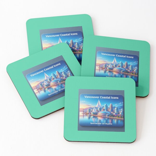 Item preview, Vancouver Coastal Icons Spectacular 3D Skyline Label  designed and sold by PaintMeWorld.