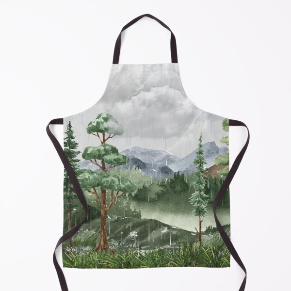 Item preview, Watercolor Forest Thunderstorm – Moody Mountain Rain & Lightning Landscape designed and sold by UllassaStore.
