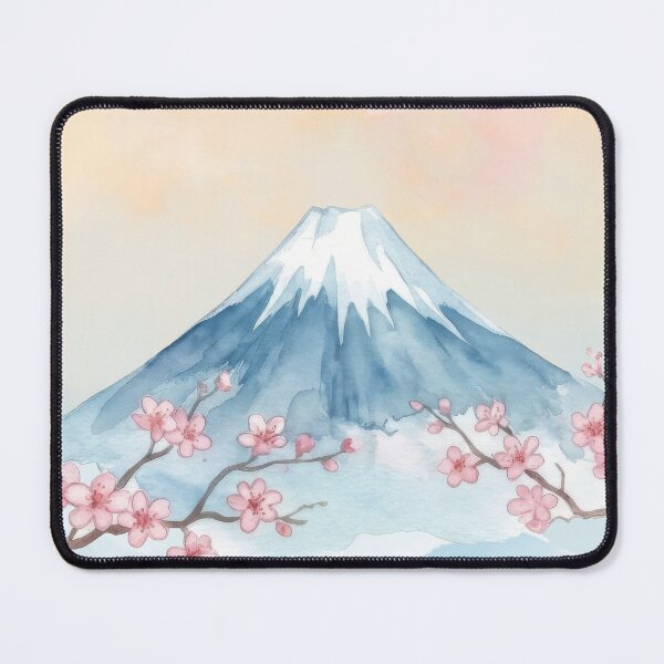 Item preview, Mount Fuji and Cherry Blossoms – Watercolor Japanese Landscape designed and sold by UllassaStore.