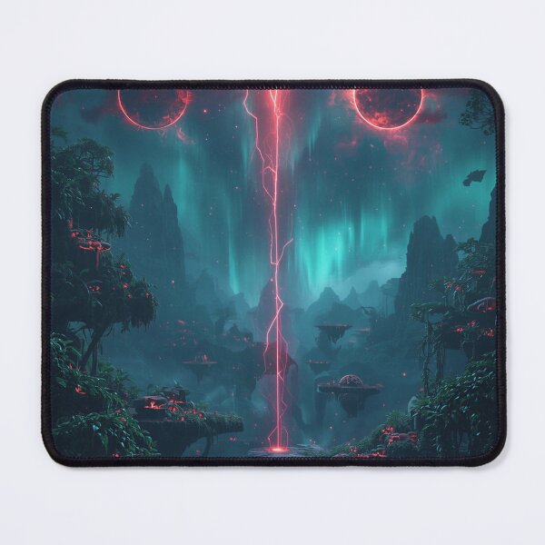 Item preview, Neon Eclipse Jungle Rift Alien Fantasy Landscape designed and sold by Luminous Wilds.