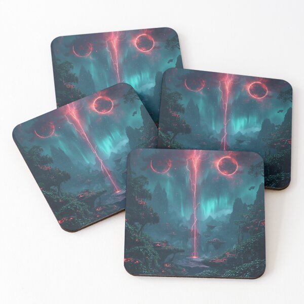 Item preview, Neon Eclipse Jungle Rift Alien Fantasy Landscape designed and sold by Luminous Wilds.