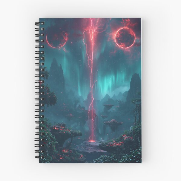 Item preview, Neon Eclipse Jungle Rift Alien Fantasy Landscape designed and sold by Luminous Wilds.