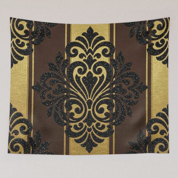 Item preview, Striped Brown & Gold Damask designed and sold by DesignsByPrnces.