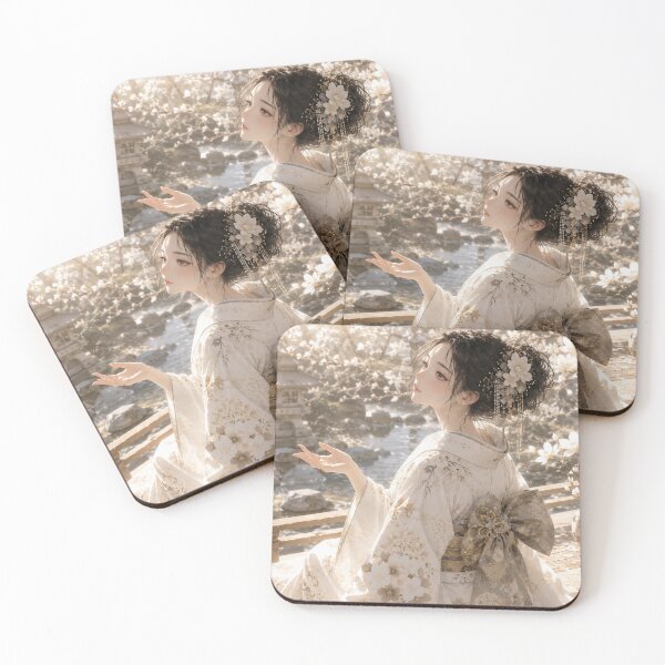 Item preview, White Kimono Lady designed and sold by Japanese Vibes.