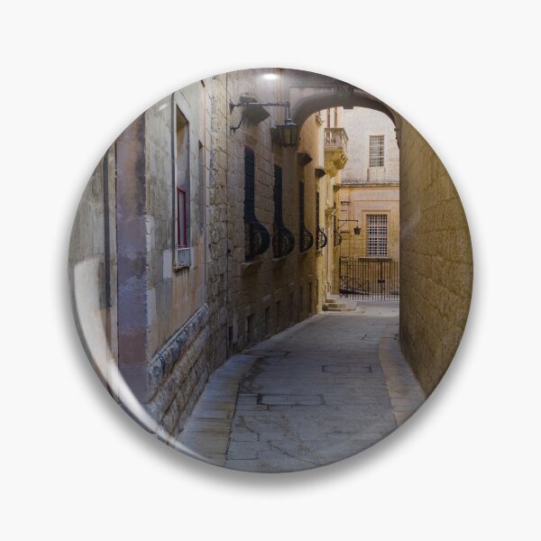 Item preview, Narrow Stone Alleyway Through Historic Mediterranean Town With Arch, Windows and Soft Light designed and sold by Nmallia.