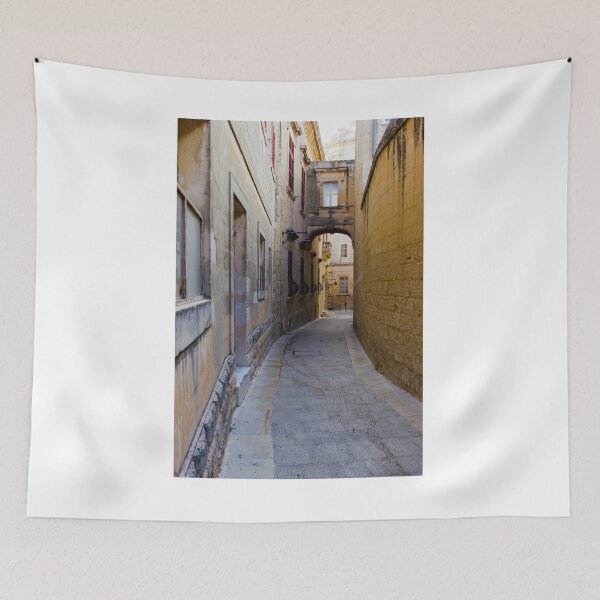 Item preview, Narrow Stone Alleyway Through Historic Mediterranean Town With Arch, Windows and Soft Light designed and sold by Nmallia.
