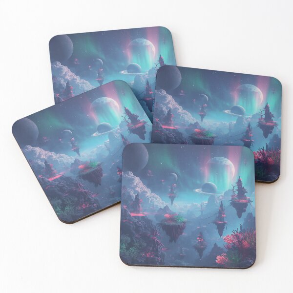 Item preview, Sky Coral Bloom Floating Alien Fantasy Landscape designed and sold by Luminous Wilds.