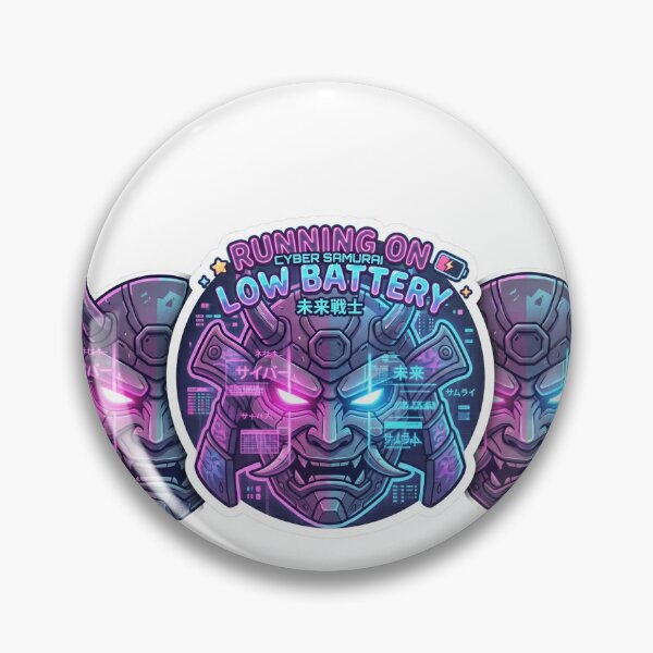 Item preview, Running On Low Battery Cyber Samurai Sticker designed and sold by redblink store.