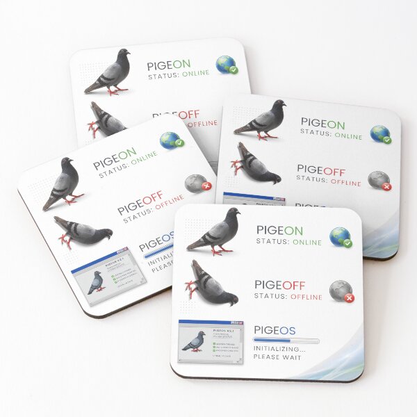 Item preview, Pigeon Status Online Funny Desktop Meme designed and sold by PromptingReality.
