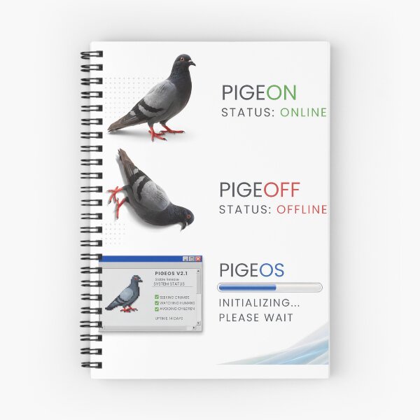 Item preview, Pigeon Status Online Funny Desktop Meme designed and sold by PromptingReality.