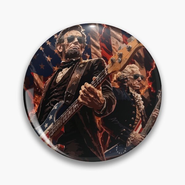 Item preview, Presidents Abe Lincoln and George Washington Playing Guitar designed and sold by hobrath.