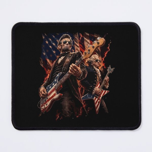 Item preview, Presidents Abe Lincoln and George Washington Playing Guitar designed and sold by hobrath.