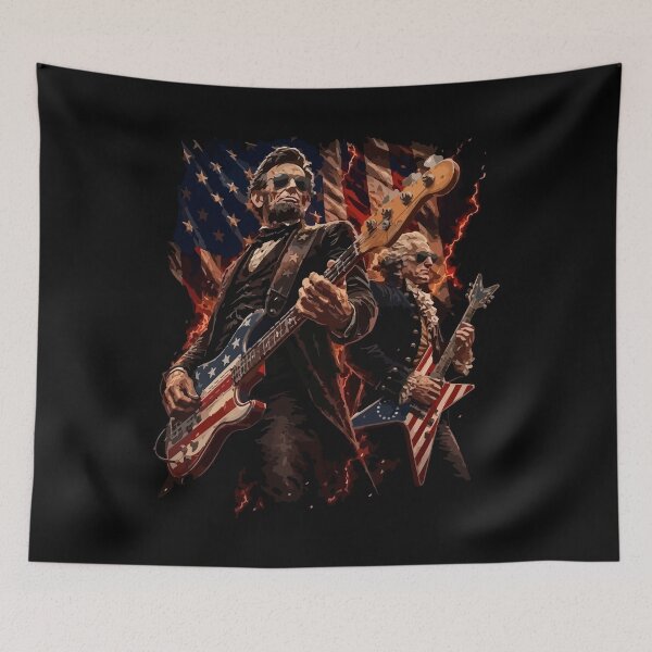 Item preview, Presidents Abe Lincoln and George Washington Playing Guitar designed and sold by hobrath.