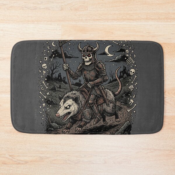 Item preview,  Skeleton Knight Riding a Possum Into Battle designed and sold by ASTRAL ART LAB.