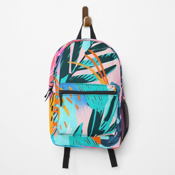 Item preview, Colorful illustration of tropical leaves, leopard print and abstract shapes in vibrant colors. designed and sold by Soft Oddity.