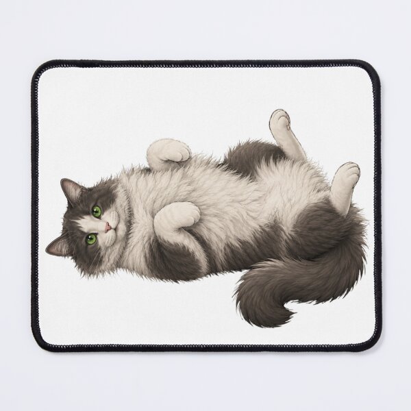Item preview, Cute Gray and White Cat Belly Up designed and sold by RealEqEdit.