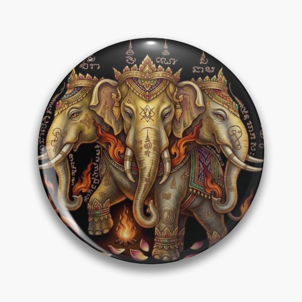 Item preview, Erawan Three-Headed Elephant Thai Art designed and sold by Danmaha.