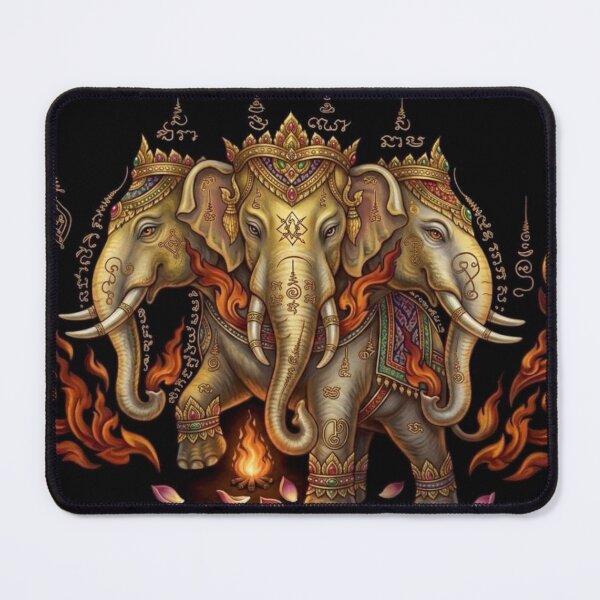 Item preview, Erawan Three-Headed Elephant Thai Art designed and sold by Danmaha.