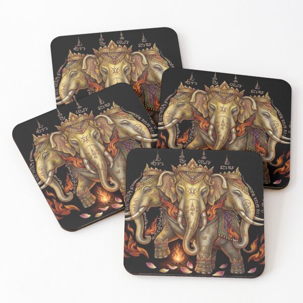 Item preview, Erawan Three-Headed Elephant Thai Art designed and sold by Danmaha.