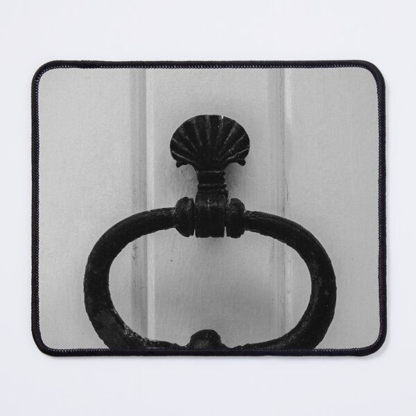 Item preview, Vintage Black Iron Door Knocker On White Paneled Door, Antique Entrance Detail designed and sold by Nmallia.