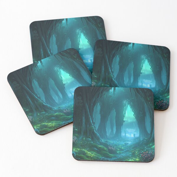 Item preview, Bonevine Aurora Forest Alien Fantasy Landscape designed and sold by Luminous Wilds.
