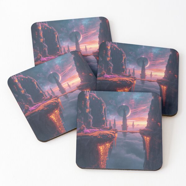 Item preview, Floating Ember Reef Sky Canyon Fantasy Landscape designed and sold by Luminous Wilds.