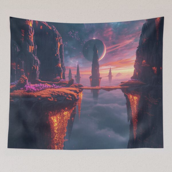 Item preview, Floating Ember Reef Sky Canyon Fantasy Landscape designed and sold by Luminous Wilds.