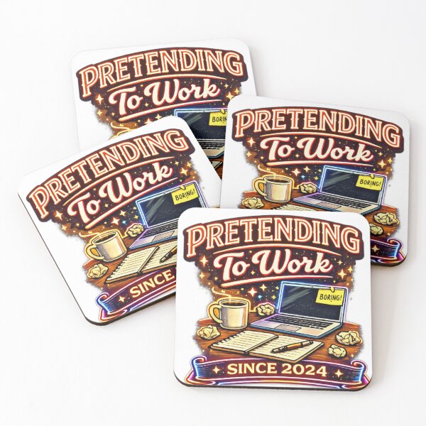 Item preview, Pretending To Work Since 2024 | Funny Neon Office Humor Design designed and sold by Bismillah-Najah.