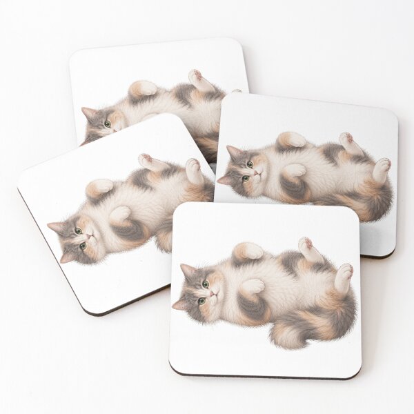 Item preview, Cute Dilute Calico Cat Belly Up  designed and sold by RealEqEdit.
