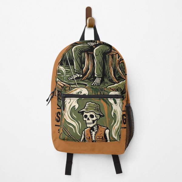 Item preview,  Skeleton Fisherman Fishing in a Tiny Puddle designed and sold by ASTRAL ART LAB.
