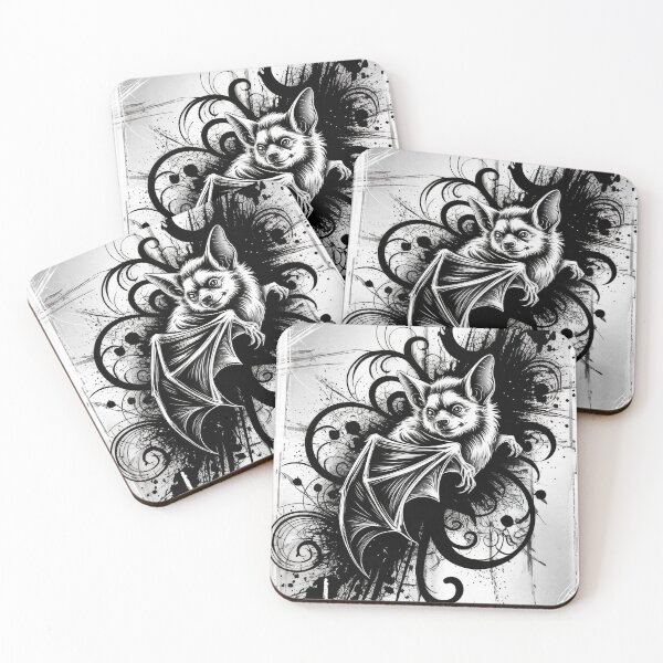Item preview, Bat - Black And White - Nocturnal Spirit designed and sold by KaurisDigital.