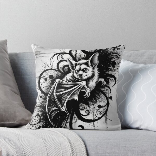 Item preview, Bat - Black And White - Nocturnal Spirit designed and sold by Kaurisdigital.