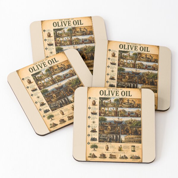Item preview,  ⁠Vintage Olive Oil History Food Infographic Poster⁠ designed and sold by Easternpantry.