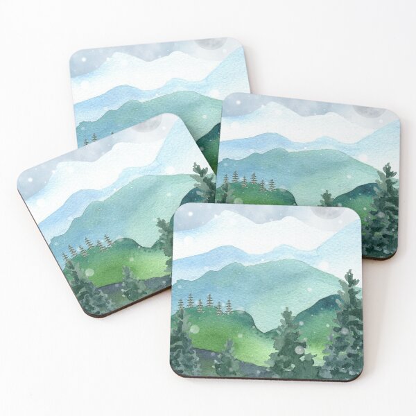 Item preview, Watercolor Mountain Landscape designed and sold by UllassaStore.