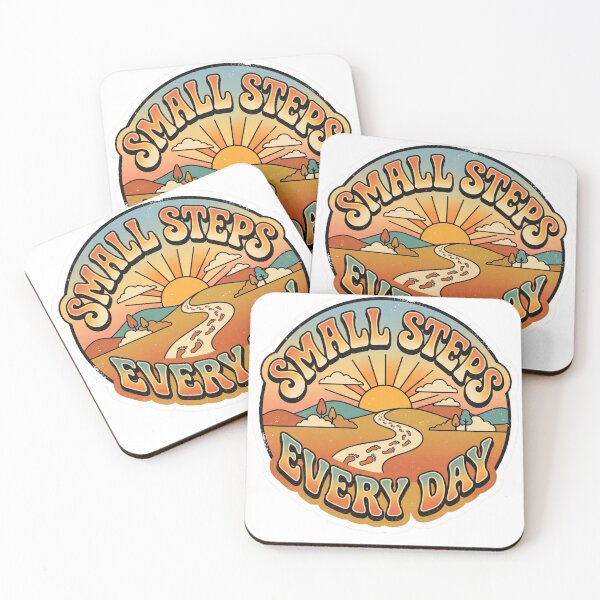 Item preview, Retro "Small Steps Every Day" Motivational Sticker Design designed and sold by redblink store.